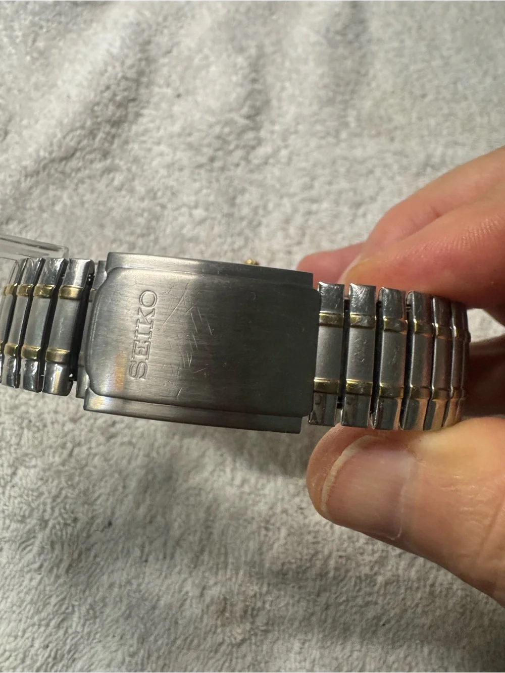 Seiko Two-Tone Gold and Silver Men's Watch with White Dial